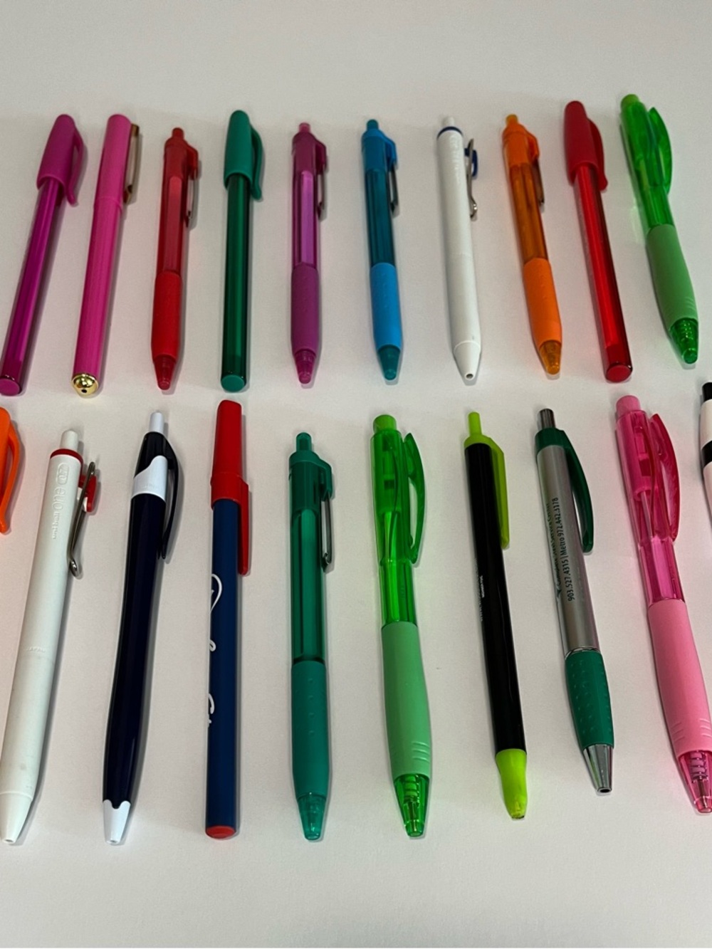 Assorted Green and Pink Ballpoint Pens - Multipack for Home Office